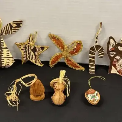 Handmade Holiday Christmas Ornaments - Hawaiian, Angel, Star, Candy Cane