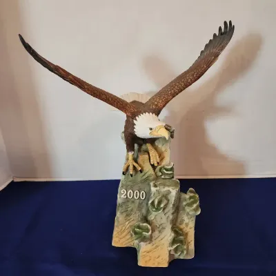 Eagle's Club 2000 AD "Hour Of Power" 30th Anniversary Eagle On Rocks & Foliage, 12" Tall X 11" Wide