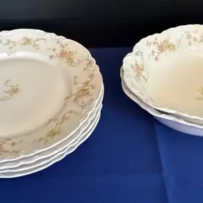 VTG Hutschenreuther Selb Royal Bavarian Racine - 4 Dinner Plates, 2 Oval Serving Bowls