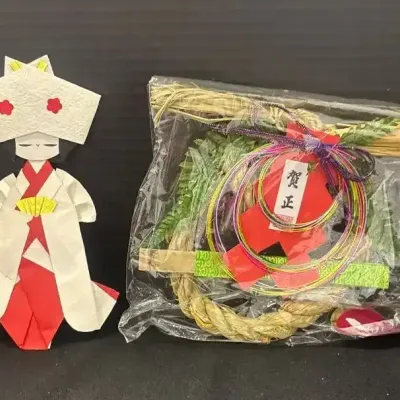 Japanese Decor -  Origami Paper Doll, Mizuhiki,  Shimenawa, Traditional 
