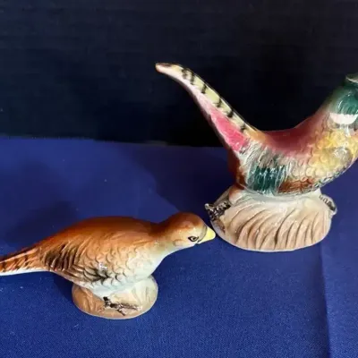 Vintage Napco Pheasant Bird Salt & Pepper Shakers Set