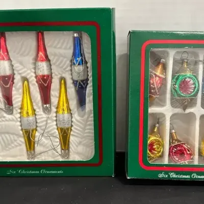 2 Sets VTG Teardrop Ornaments - Bradford Novelty CO, Ranch Industries Inc