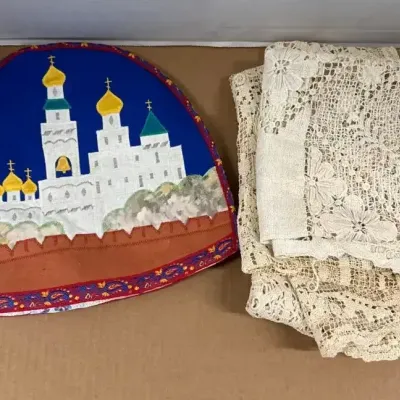 Tea Time - Lace Table Covers, Teapot Cover, Eastern Orthodox Church 