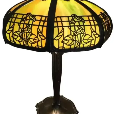 Art Nouveau 8-Panel Glass Table Lamp No. 1