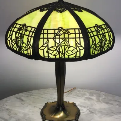 Art Nouveau 8-Panel Glass Table Lamp No. 2