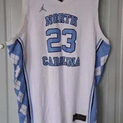 Jordan Brand University of North Carolina Tar Heels #23 basketball jersey with argyle side panels, size 3XL.