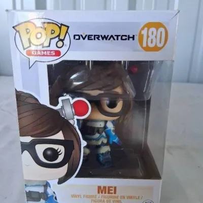 Funko Pop! Games Overwatch Mei vinyl figure #180, new in original box packaging.