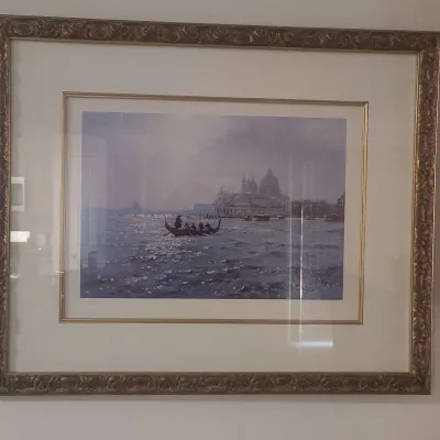Signed Ted Dyer Limited Edition Print 234/350 "Traversando II" Venice Gondola