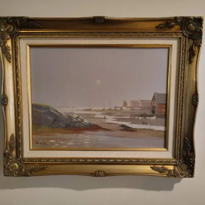 Val McGann Original Signed Oil Painting "Harbor Mist, Maine"