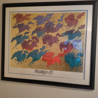 Guillaume Azoulay "Quinze Chevaux" Signed Serigraph Print 46/50 COA Remarques