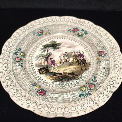 Rare 19th Century "Napoleon Campaign" Transferware Plate by William Smith & Co.