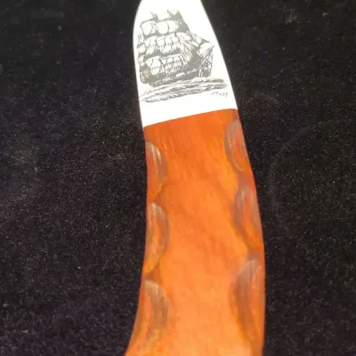 Custom Handcrafted Maritime Scrimshaw Letter Opener by Robert Monfils – Kennebunkport, ME Origin (In