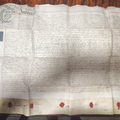 Rare 1763 King George III Vellum Indenture - Woolen Machinery Mill Lease with Inventory Schedule 