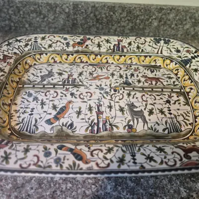 Hand‑Painted Nazari S.C. XVII Ceramic Serving Platter – Made in Portugal for Williams‑Sonoma