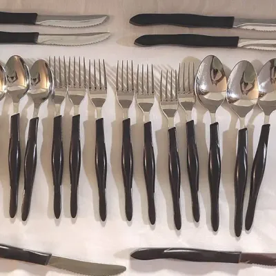 Vintage Cutco Classic Dark Brown Flatware Set - 18/10 Stainless - 30 Piece Lot
