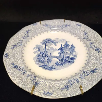Antique J. Wedgwood Ironstone Plate - Geneva Pattern (c. 1847)
