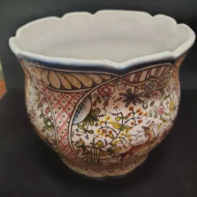 Vintage Arte Cerâmica Arcer Coimbra Portugal Hand-Painted Ceramic Vessel – 17th Century Style (Sec. 