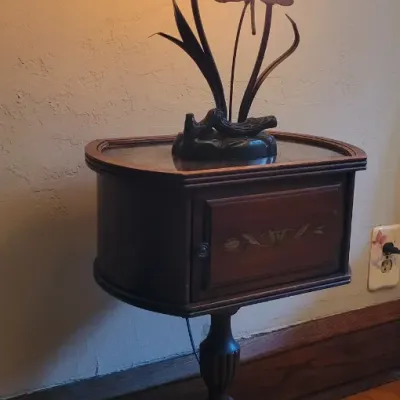 Sale Photo Thumbnail #20: Vintage Smoke Stand and a tiffany style tulip accent lamp