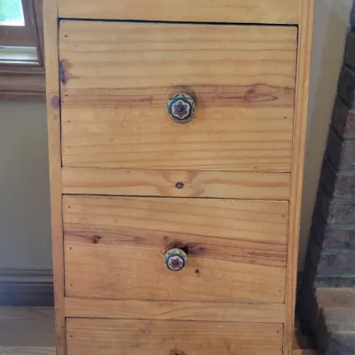 Sale Photo Thumbnail #46: Rustic wooden 3 drawer cabinet 
