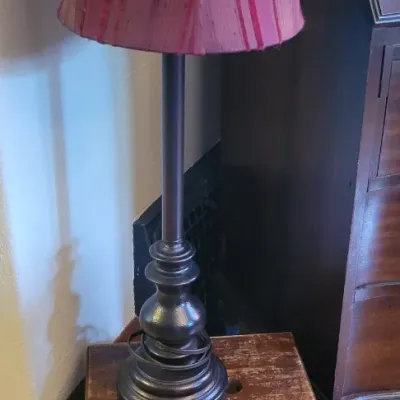 Sale Photo Thumbnail #17: Small primitive stool and lamp 