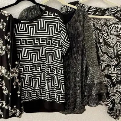 
(7) Sweaters And Dress Shirts Size Small And Large - Liv, Chicos, Alfani