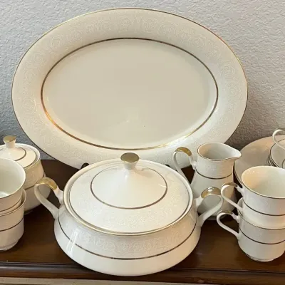 Sheffield Fine China Japan Sonata Serving Pieces - Platter, Casserole, Bowls, Cream Sugar, And More