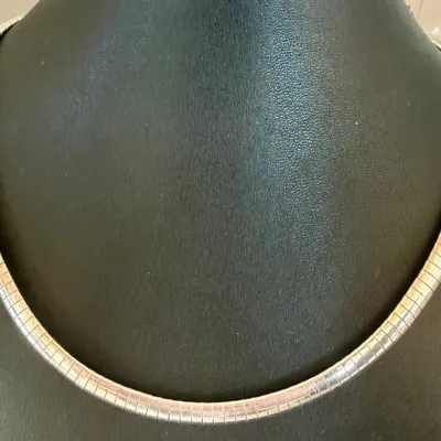 Sterling Silver 17 Inch Omega Necklace - Weight 35.16 Grams