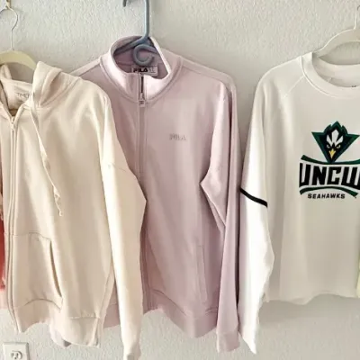 
Sweatshirts And Jackets Medium And Large - Fila Zip Jacket, Underarmour, All In Motion, Champion, Time And Tru