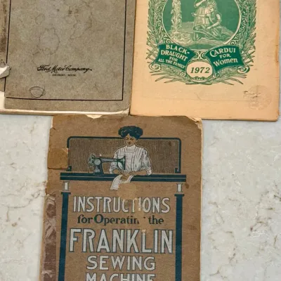 
(3) Antique Pamphlets - Franklin Sewing Machine, 1922 Ford Manual, Ladies Birthday Almanac 1972