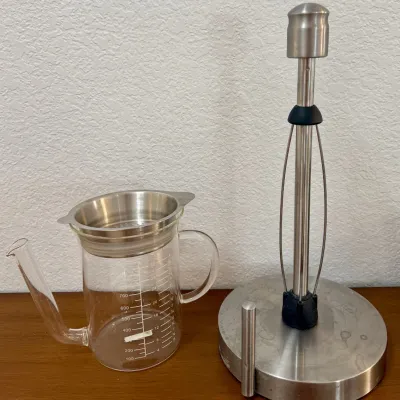 Gravy Separator With Stainless Top And Stainless Paper Towel Holder
