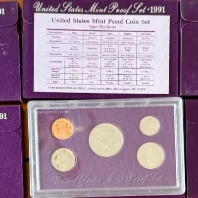 
(4) 1991 And (2) 1987 US Mint Coin Proof Sets