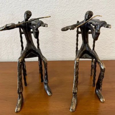 Pair Of Cast Iron Violin Players India