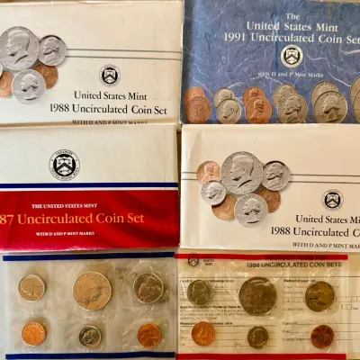 
(2) 1988 (1) 1987 (1) 1991 United States Mint Uncirculated Coin Set P & D