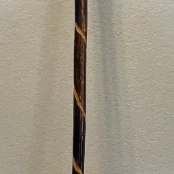 
46.5" Wood Walking Stick With Built In Compass