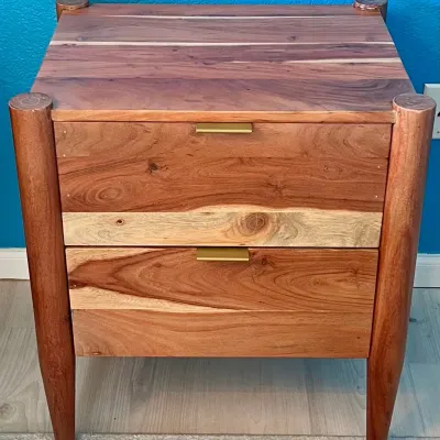 MCM Style Reproduction Wooden 2 Drawer Night Stand 2023