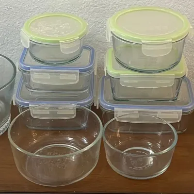 Assorted Brand Glass Bowls And Lidded Containers - Luminarc And Pyrex