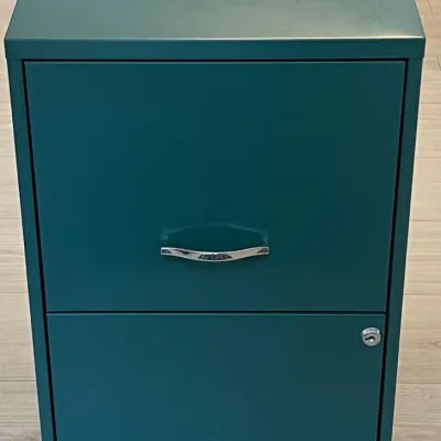 
Lightweight Teal 2 Drawer Filing Cabinet On Wheels