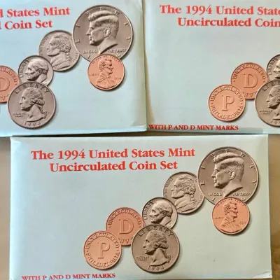 (3) 1994 Uncirculated United States Mint Coin Sets P And D