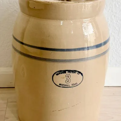 
3 Gallon Marshall Pottery Butter Churn Crock With Matching Lid