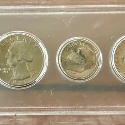
1967 USA 5 Coin Us Special Mint Proof Set In Whitman Holder