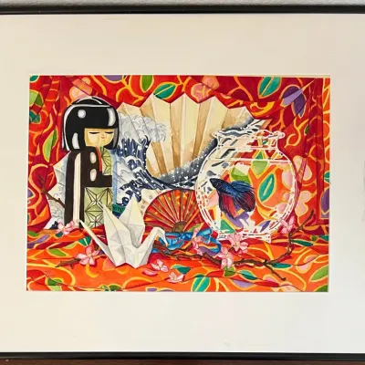 
Pon 2008 Watercolor With Frame (as Is)