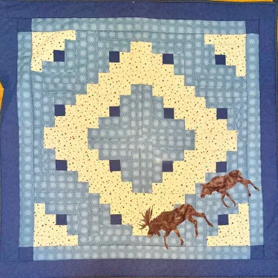 
Mini Elk Motif Machine Stitched Quilt