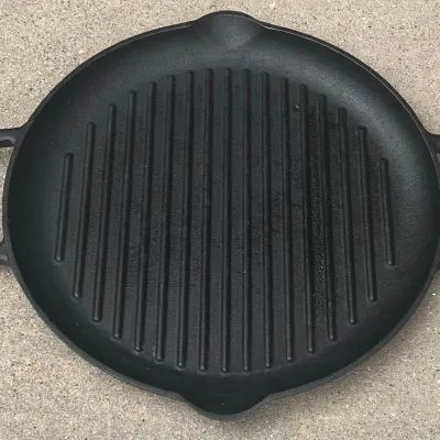 Cast Iron 12" Doble Handled Flat Griddle Pan
