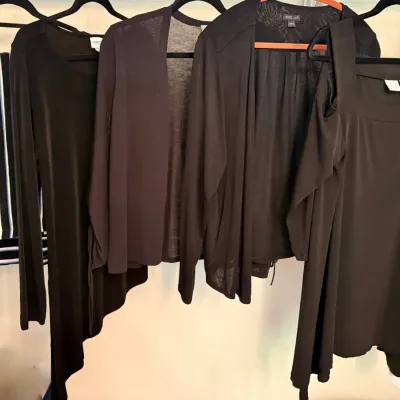 
(4) Chicos Size 2 Travelers Collection Dresses, Shrug, J. Jill Shrug
