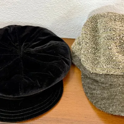 
(2) Ladies Caps - Wool Blend And Black Velvet By Betmar