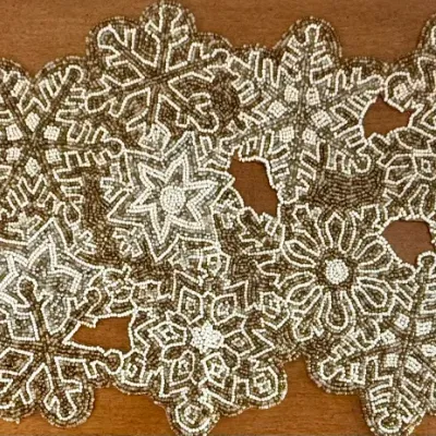 Pier 1 Seed Bead Holiday Table Runner