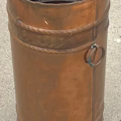 
Vintage 17.5" Copper Umbrella Stand With Handles