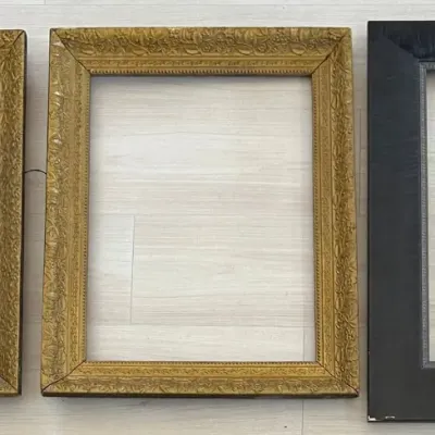 
(3) Wood Picture Frames - (2) Vintage Gold Tone