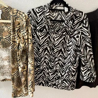 
Chicos Open Front Jacket Size 2, (2) Chicos Zenergy Zip Up Jackets Size 2