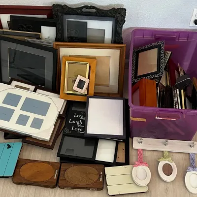 Large Assortment Of Wood And Metal Picture Frames - Square, Divided, Miniature, Vintage, And More